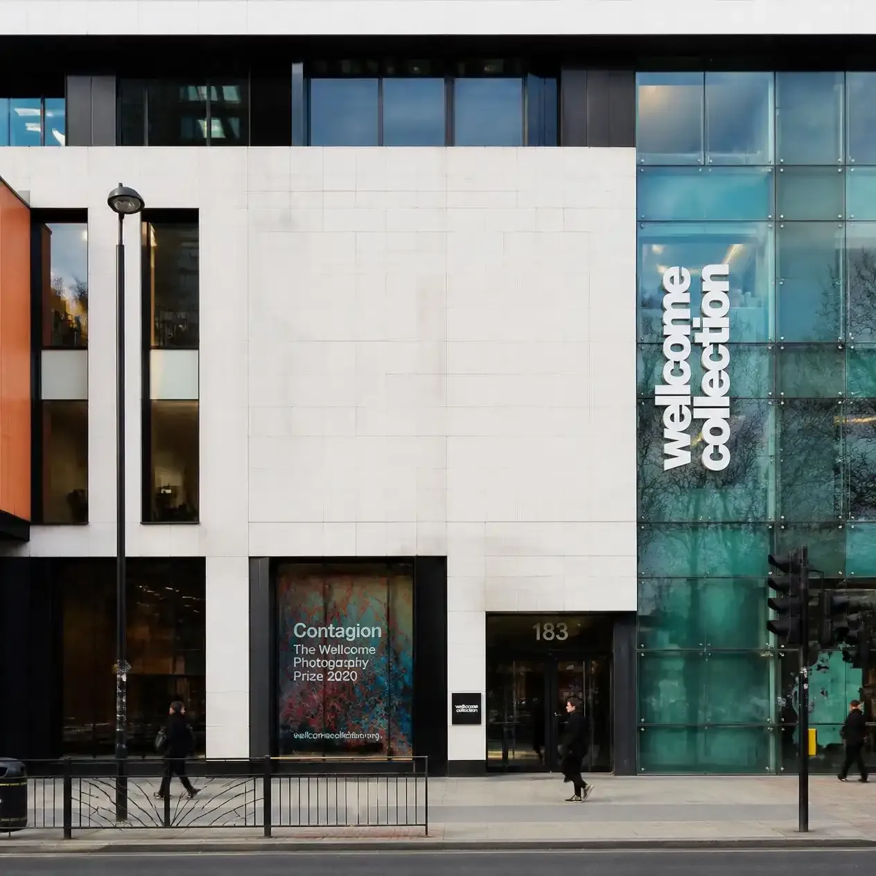 The Wellcome Collection building on Euston Road in London, a free museum of medicine, art and the human condition near Euston station