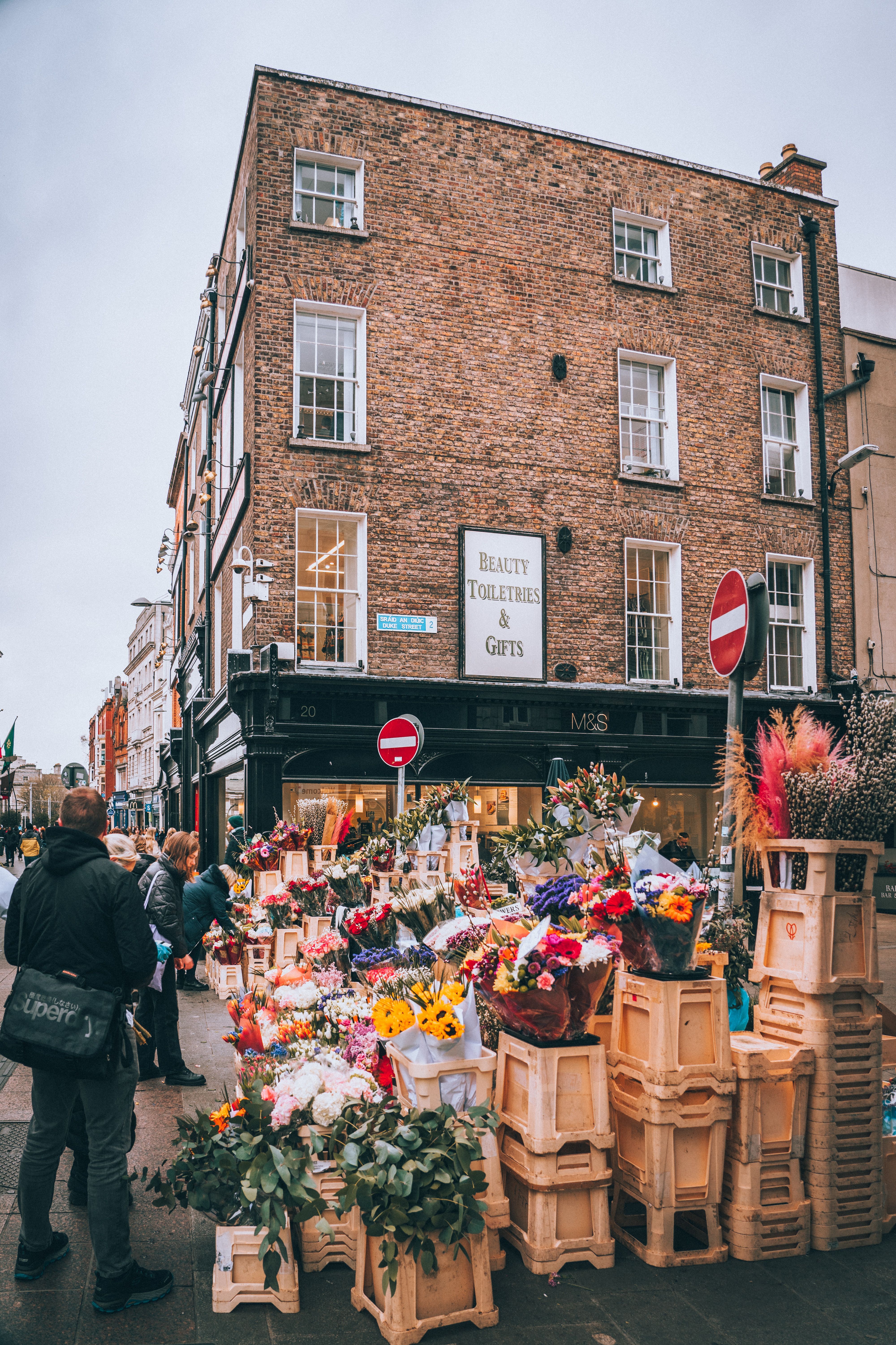 Sunday flower stalls at Columbia Road Flower Market in east London, a non-touristy market where locals shop