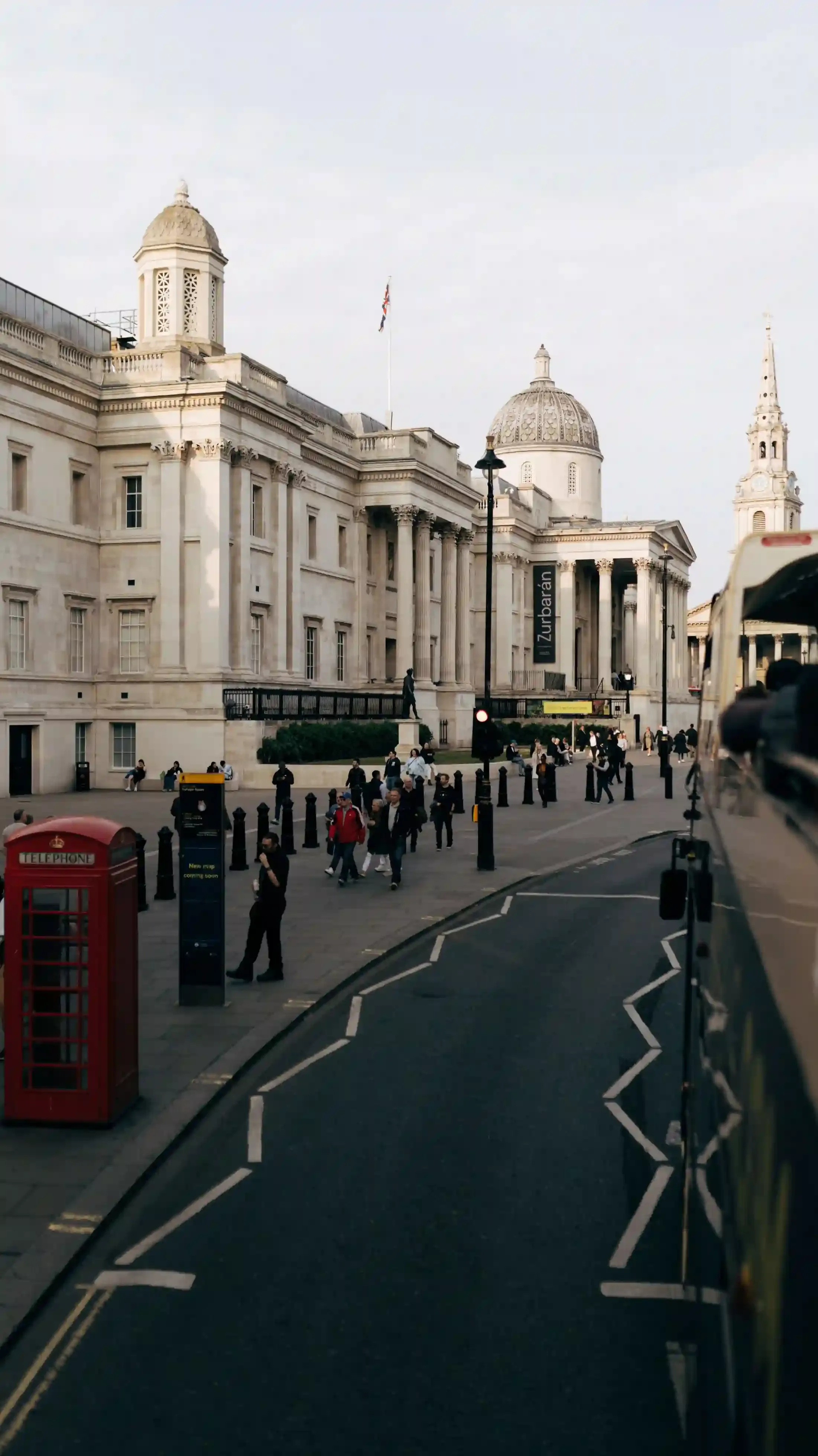 The National Gallery on Trafalgar Square, directly above the Charing Cross Underground shopping concourse interchange